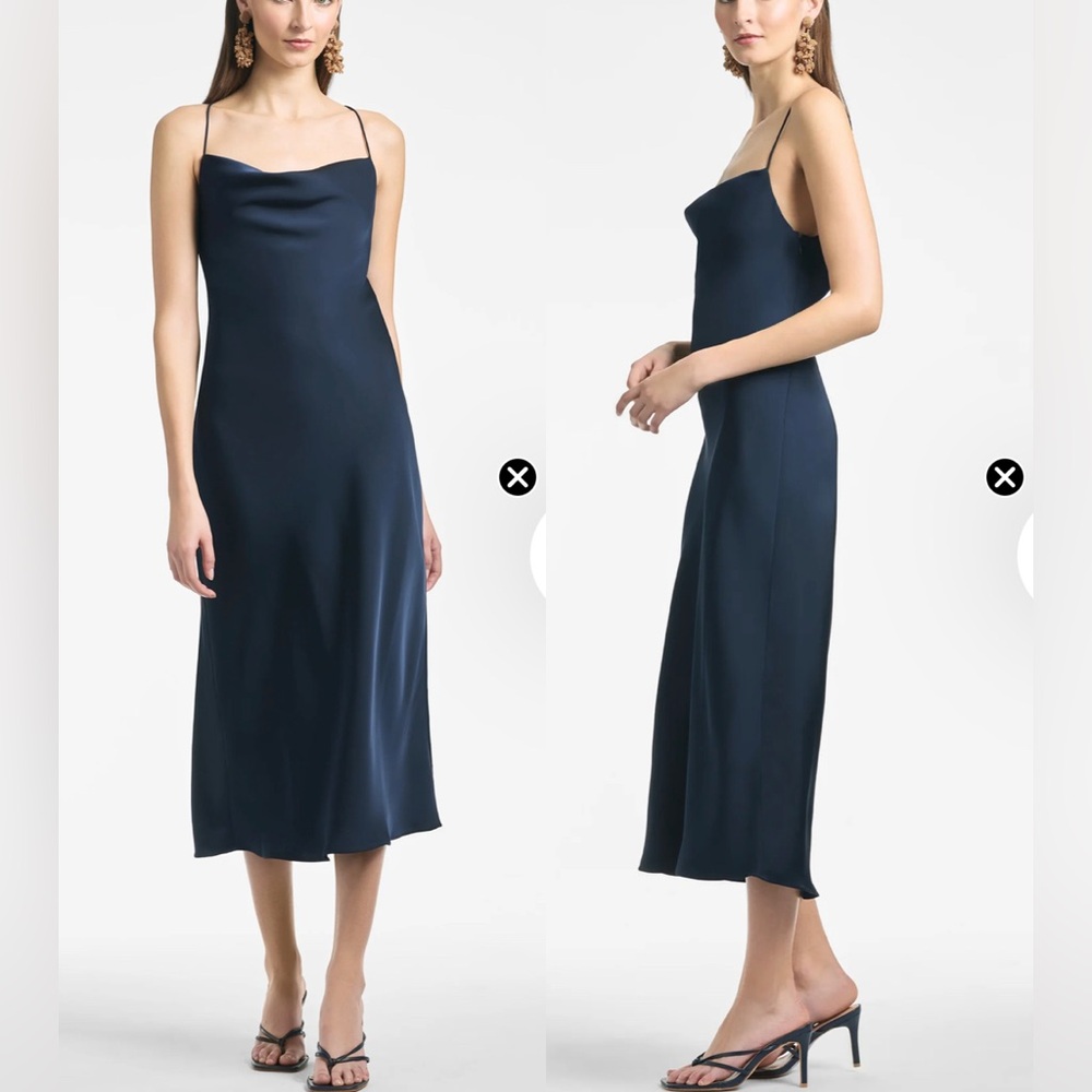 Sachin + Babi Serena Satin Crepe Navy Gown